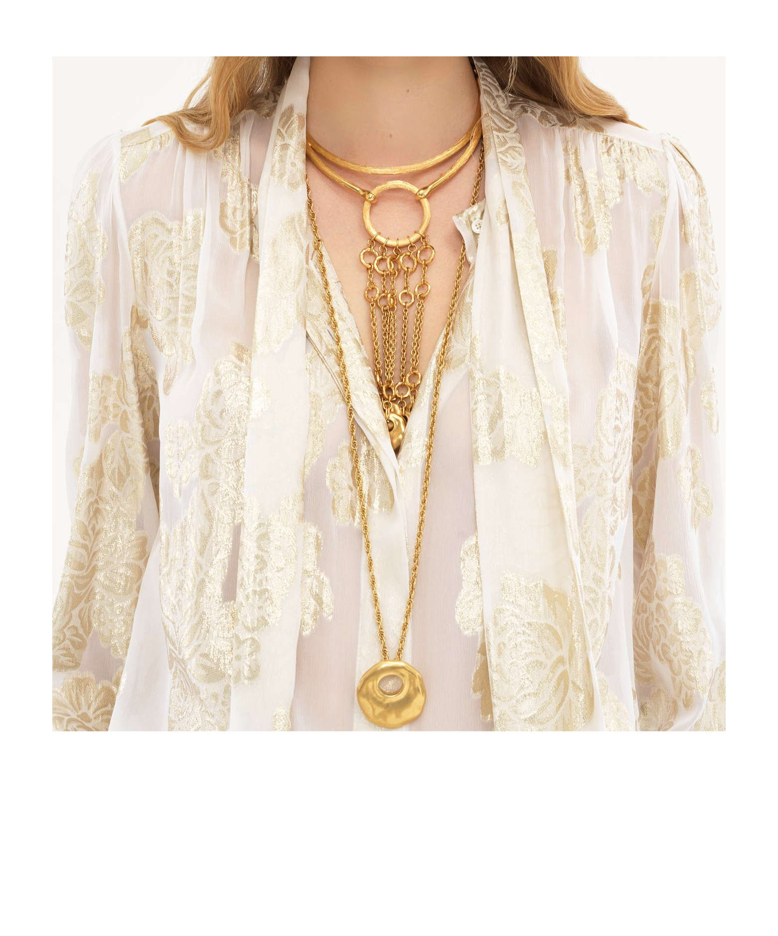 Shop Chloé Ht02 Gathered Blouse In White