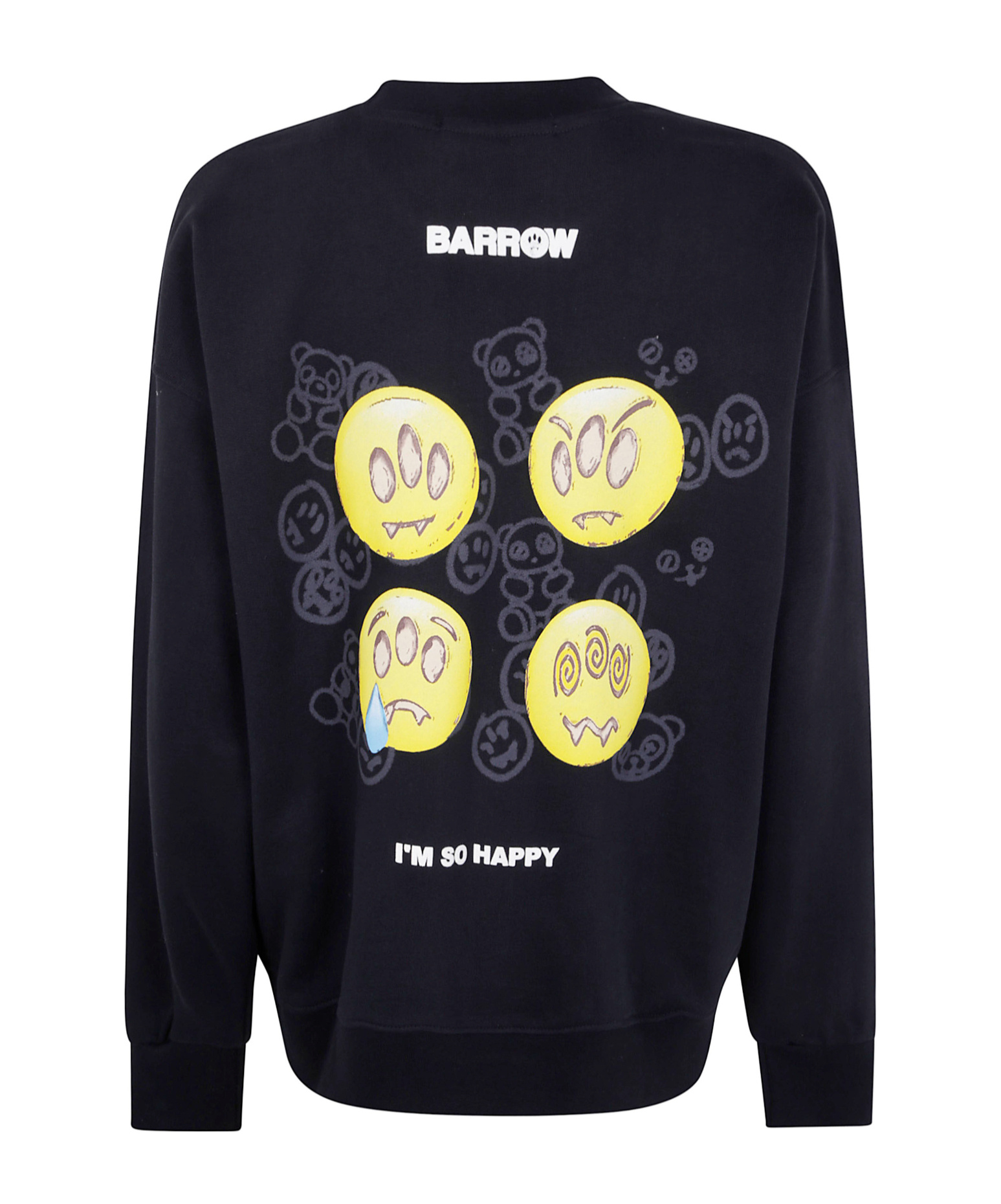 Barrow Round Neck Printed Sweatshirt In Black