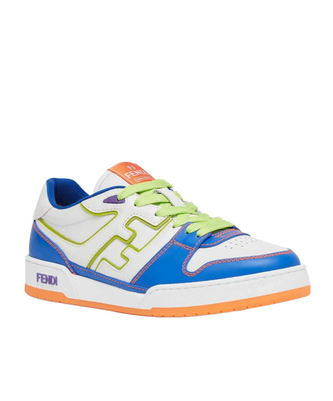 Shop Fendi Multicolour Leather Low-tops In White