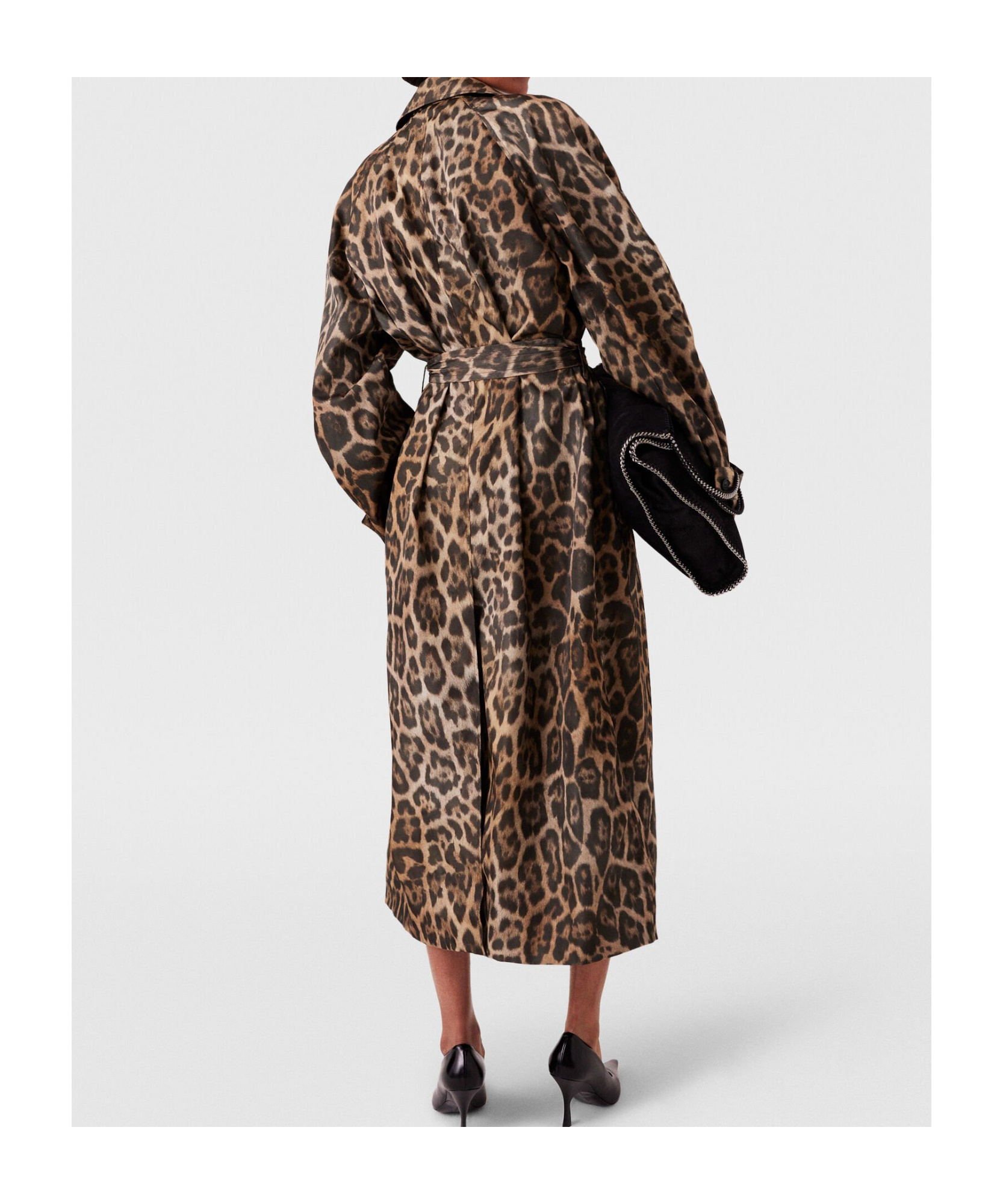 Stella Mccartney Oversized Leopard Trench In Nude
