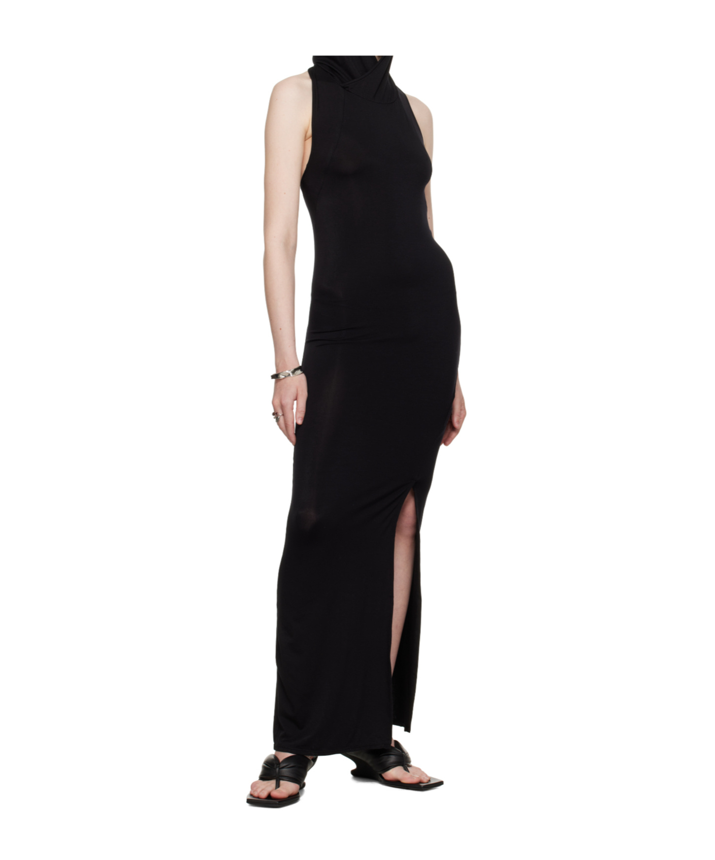 Post Archive Faction (paf) Black 6.0 Right Midi Dress In Black