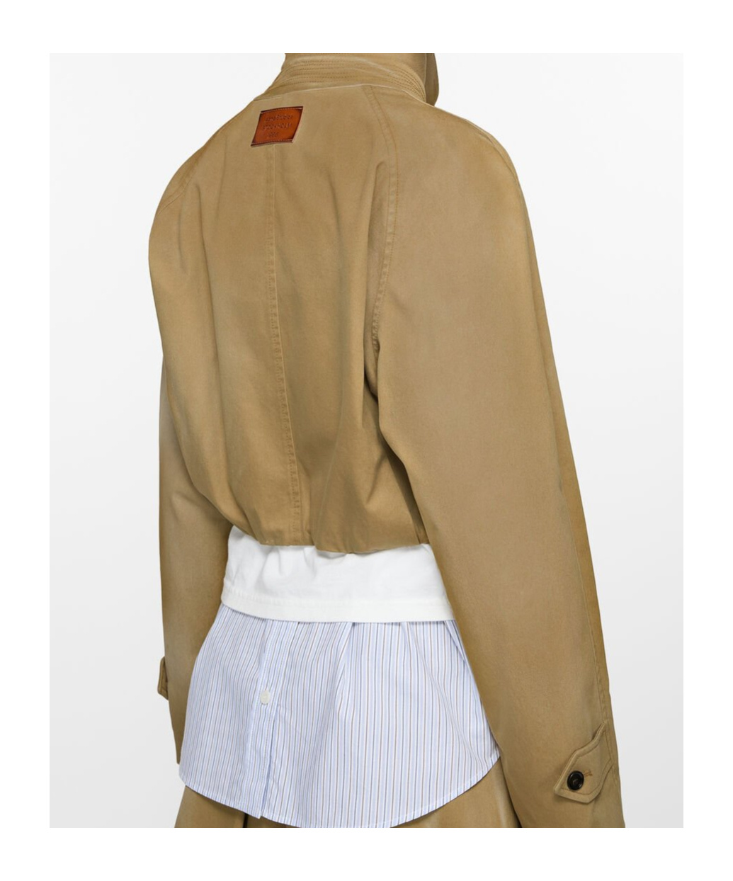 Acne Studios Cropped Cotton Jacket In Nude