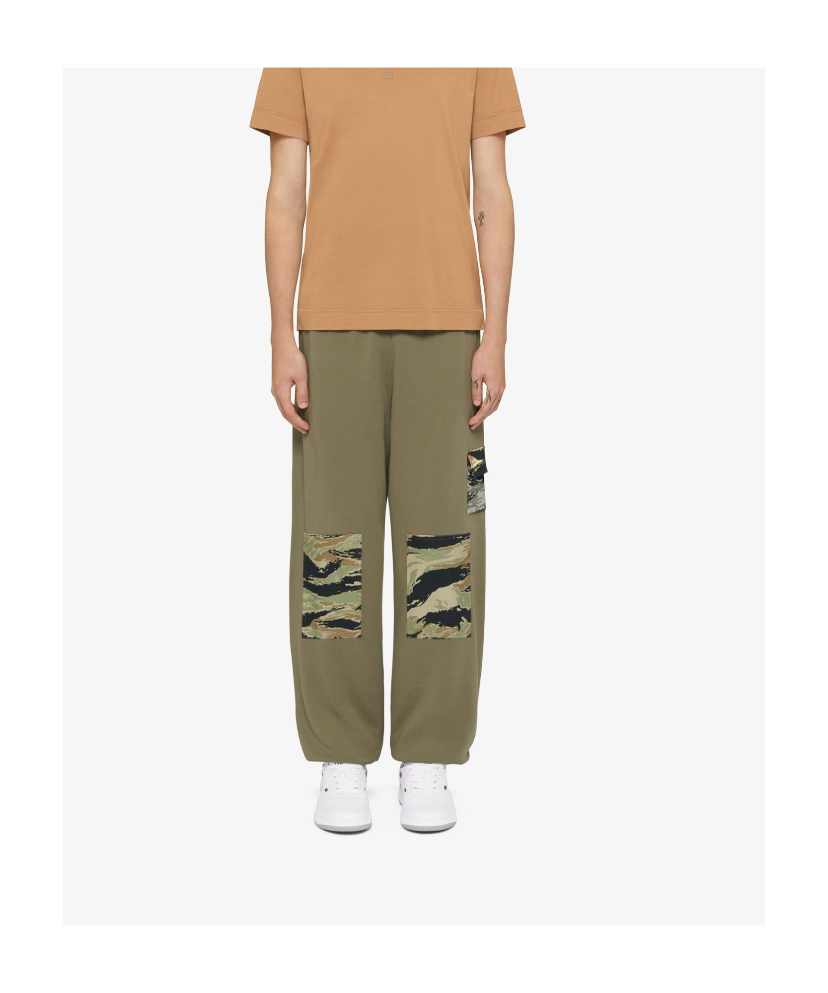 Givenchy Camouflage Patch Wool Jogging Pants In Green