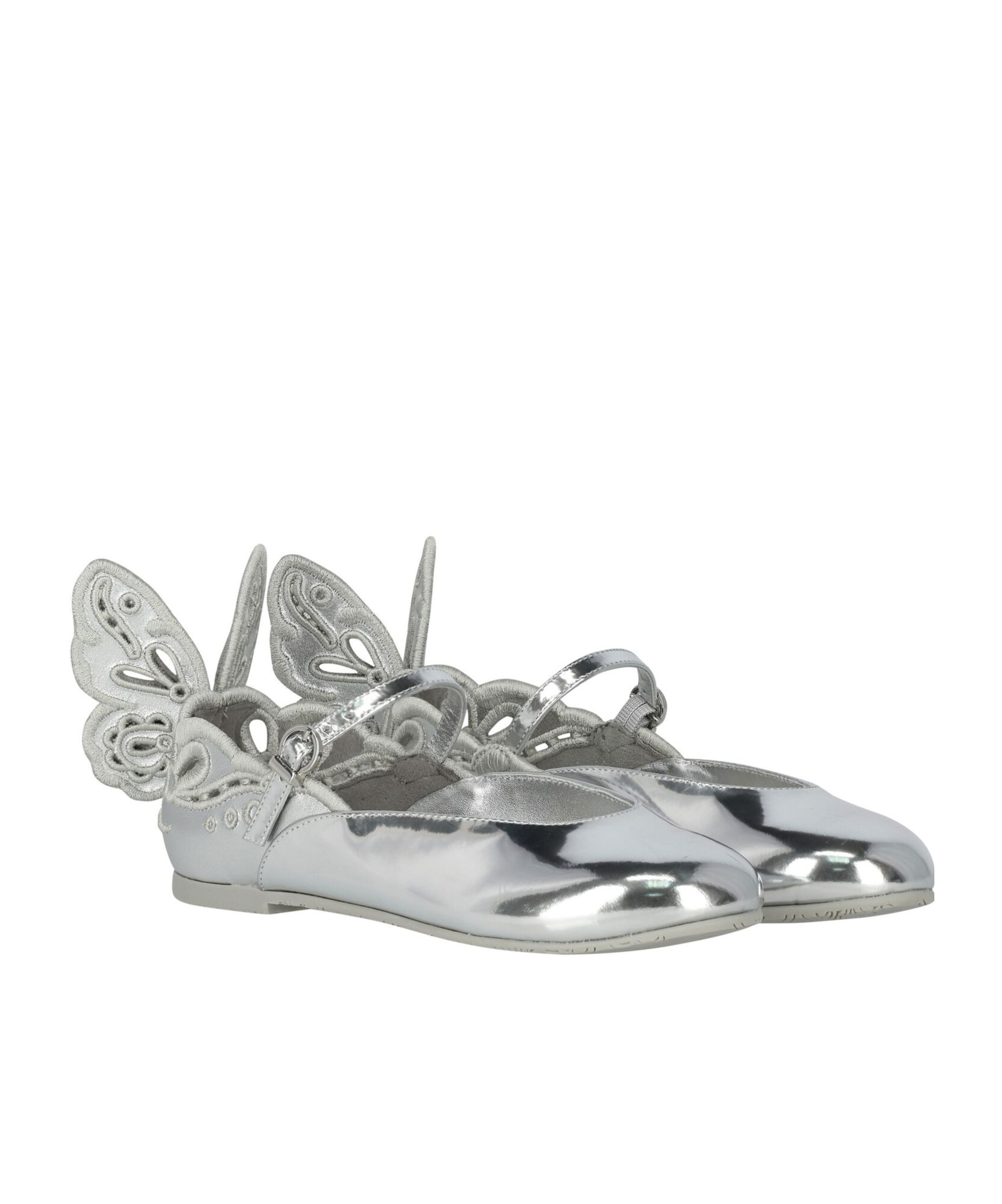 Sophia Webster Girls Chiara Broderie Flat In Gray