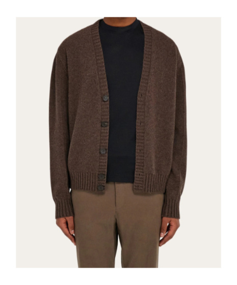 Ferragamo Cashmere Cardigan In Brown