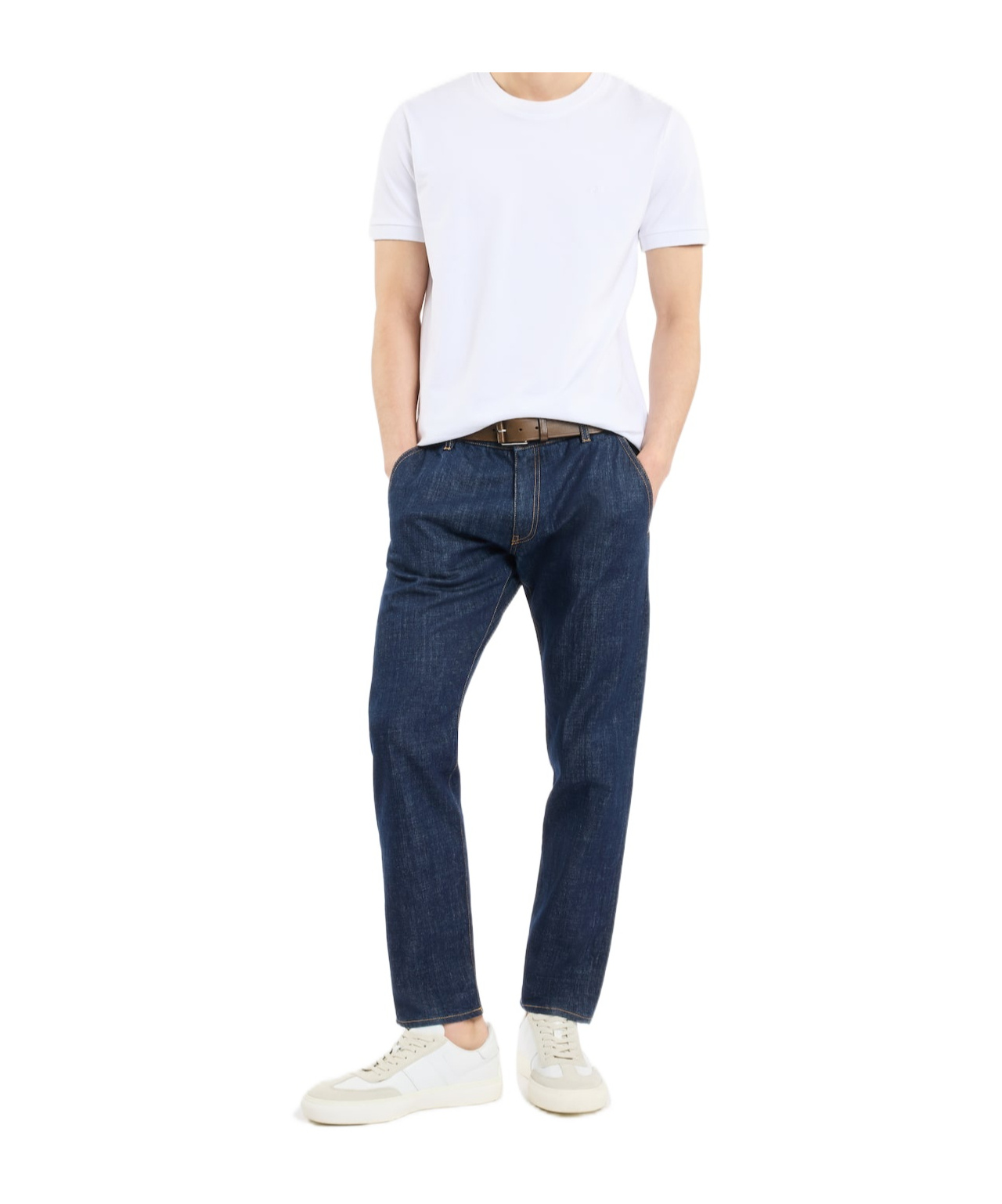 Fay T-shirt In Stretch Piquet In White