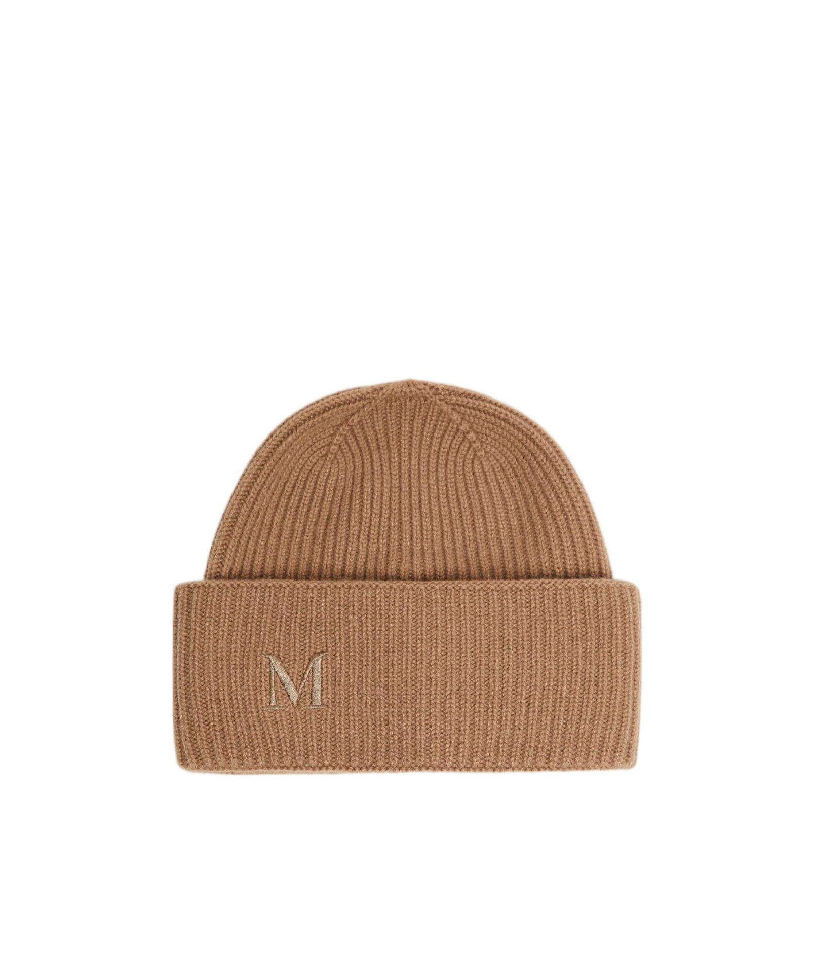 Max Mara Rib-knit Cashmere Beanie Hat In Brown