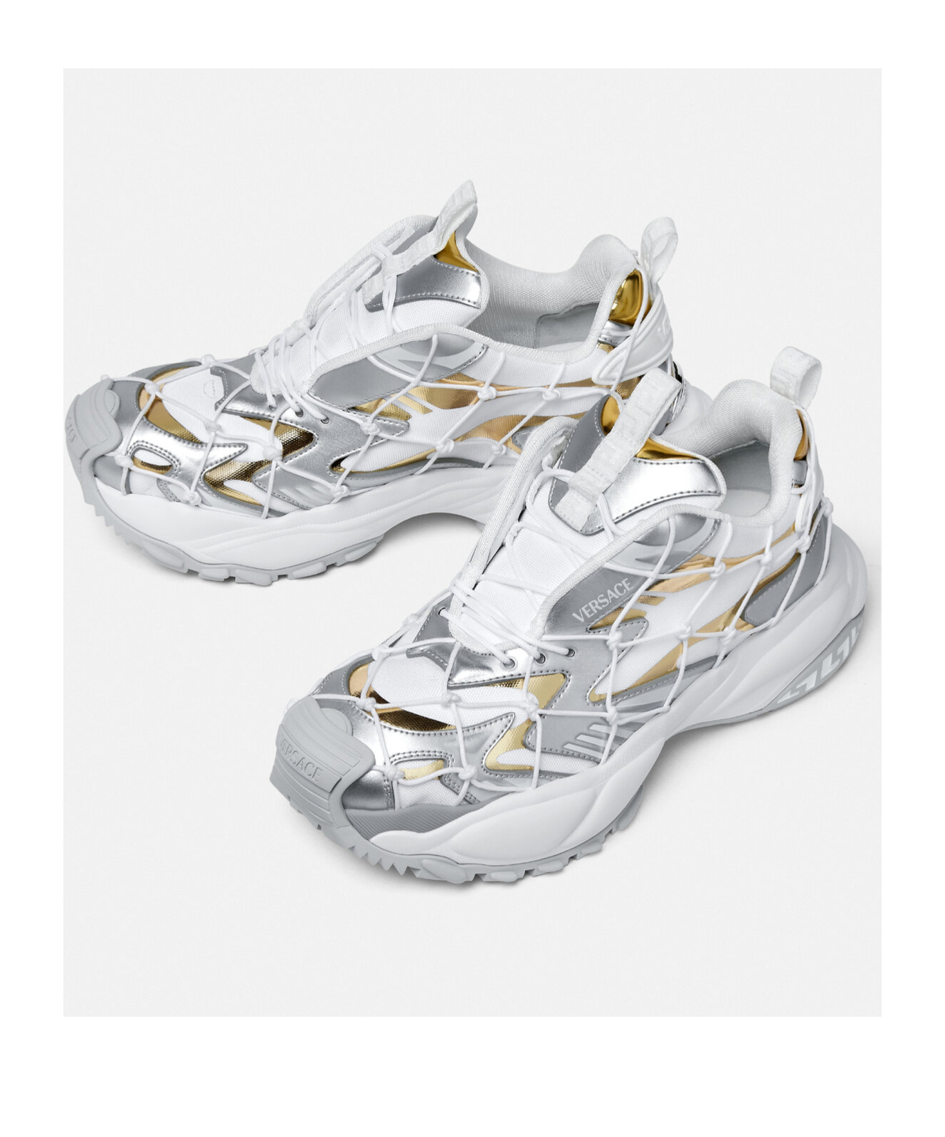 Versace Mercury M_vs_03 Metallic Sneakers In White