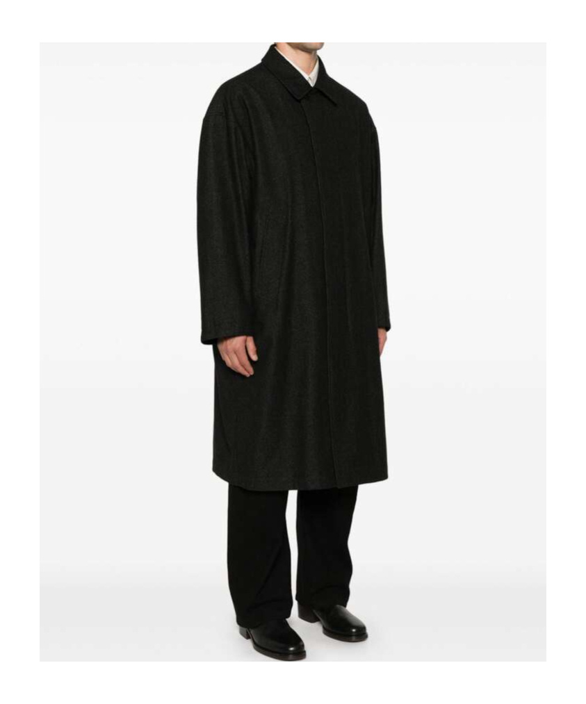 Lemaire Mixed Color Effect Coat In Black