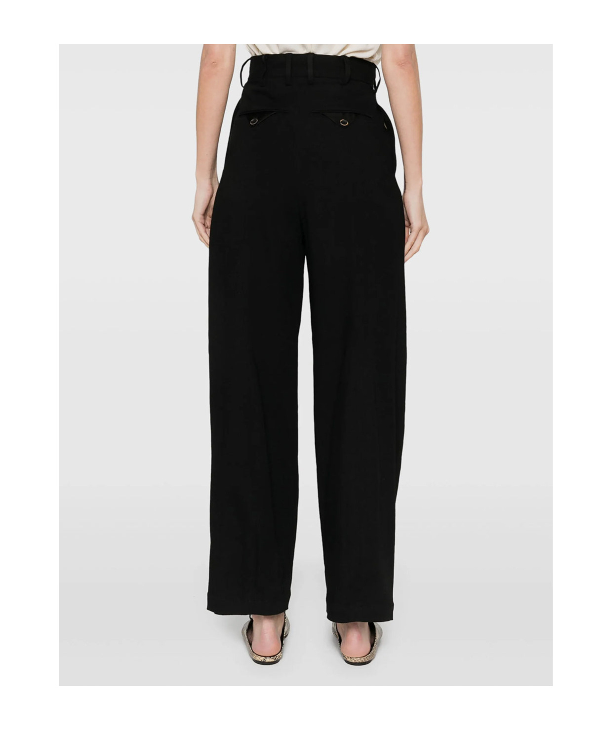Uma Wang Belt Loop Casual Pants In Black