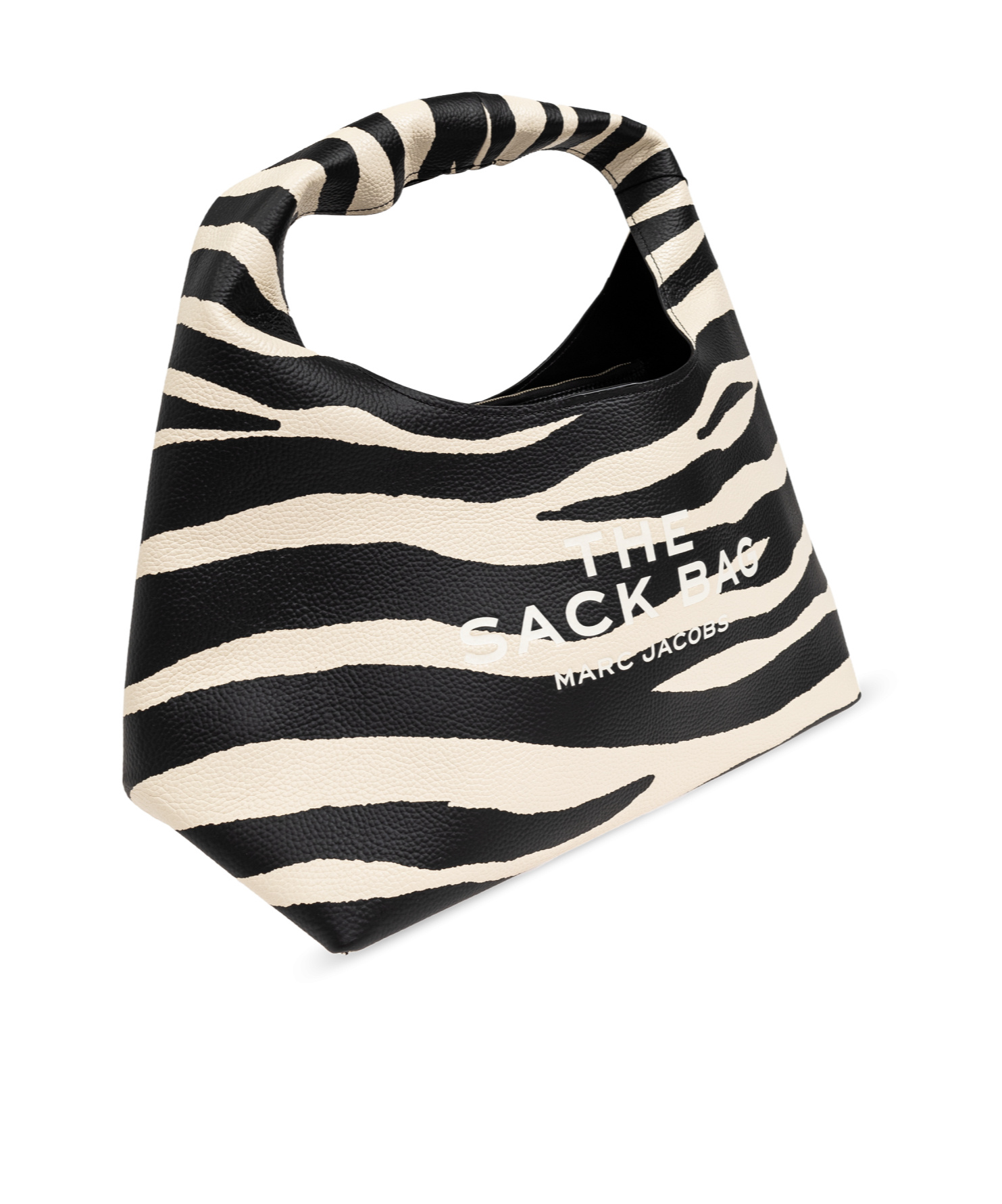 Marc Jacobs The Zebra Printed Sack Shoulder Bag In Black