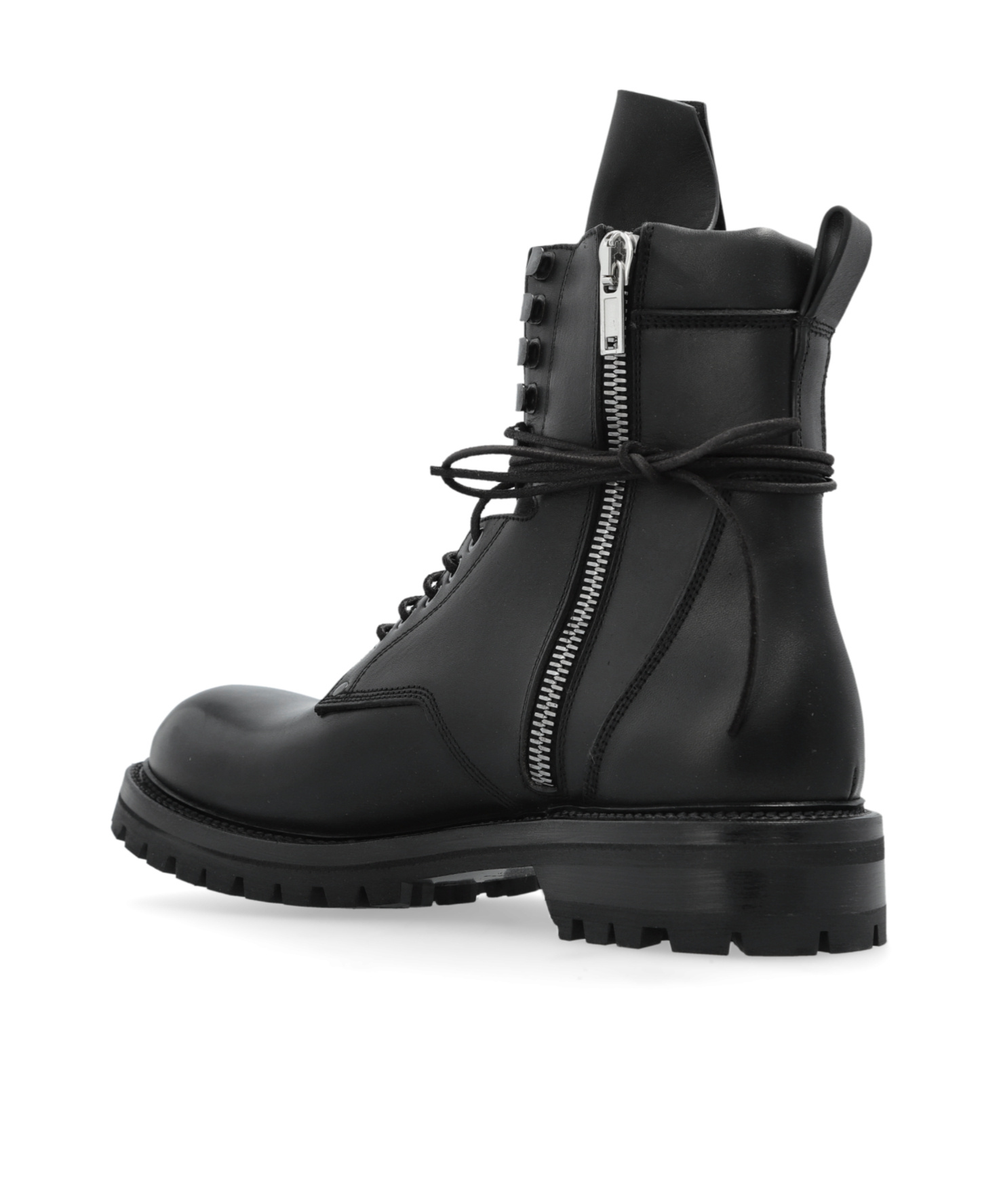 Rick Owens Round Toe Boots In Black