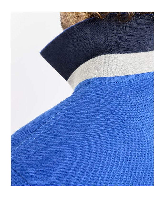 Fay Collar Polo Slits Short Sleeves In Blue