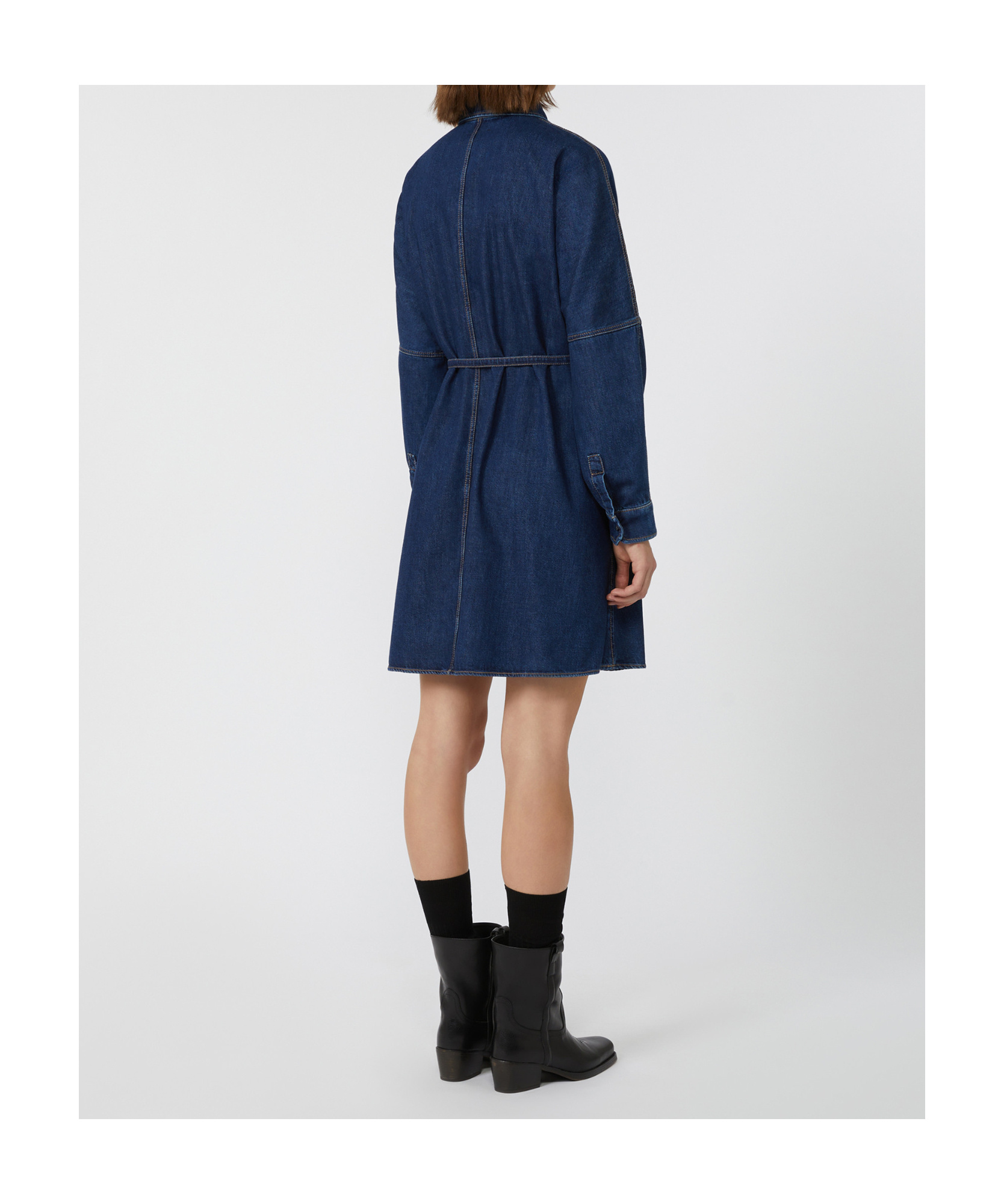 Weekend Max Mara Balenio Long Sleeve Denim Shirtdress In Blue