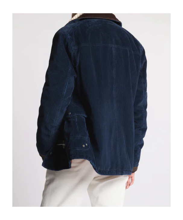 Fay Toggle Fastening Corduroy Jacket In Blue
