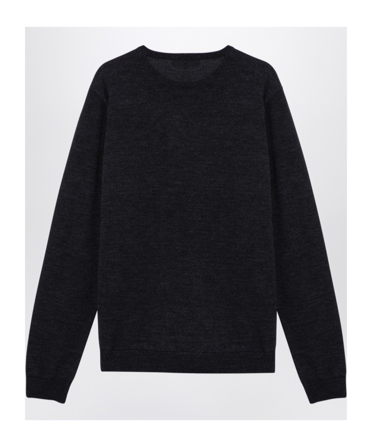 Roberto Collina Merino Wool Crewneck Sweater In Black