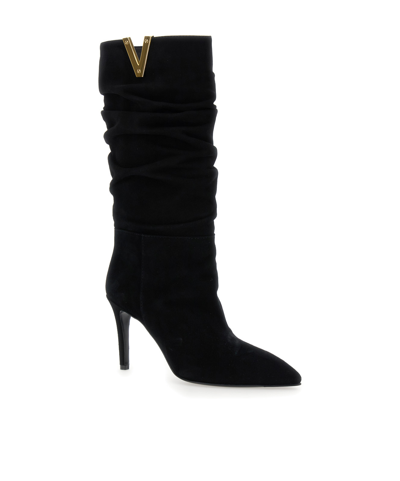 Via Roma 15 Pointed Short Boots In Black