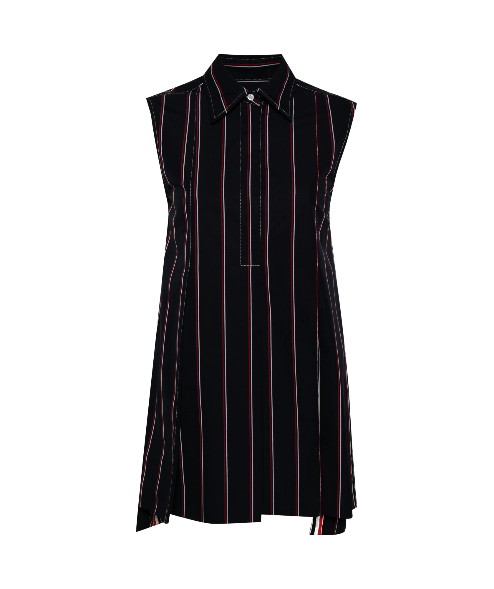 Thom Browne Rwb-stripe Shirt Dress In Black
