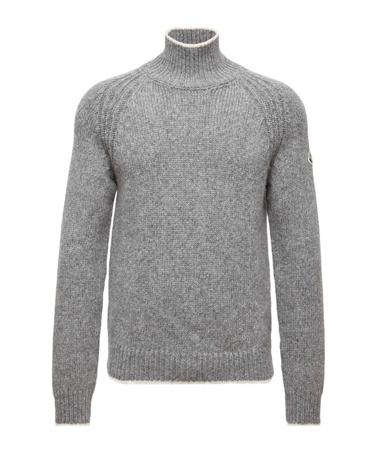 Moncler Turtleneck Sweater In Wool And Alpaca In Gray