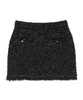 Gucci Gold And Silver Thread And Viscose Fiber Miniskirt In Black