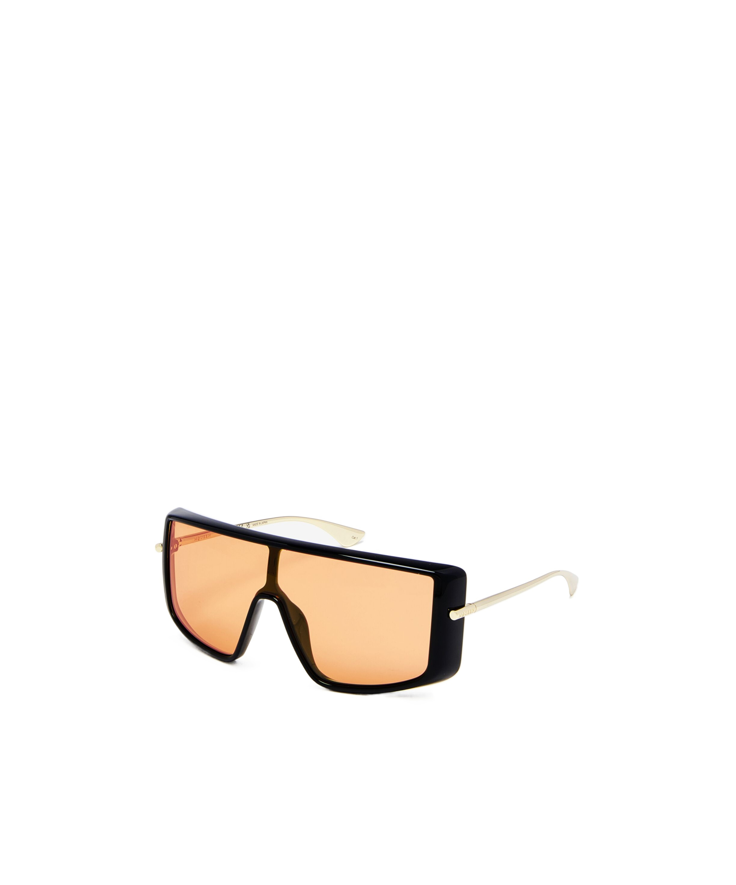Alexander Mcqueen T-bar Visor Sunglasses In Black/orange In Brown