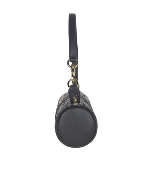 Coach Logo Zipper Shoulder Bag In Black
