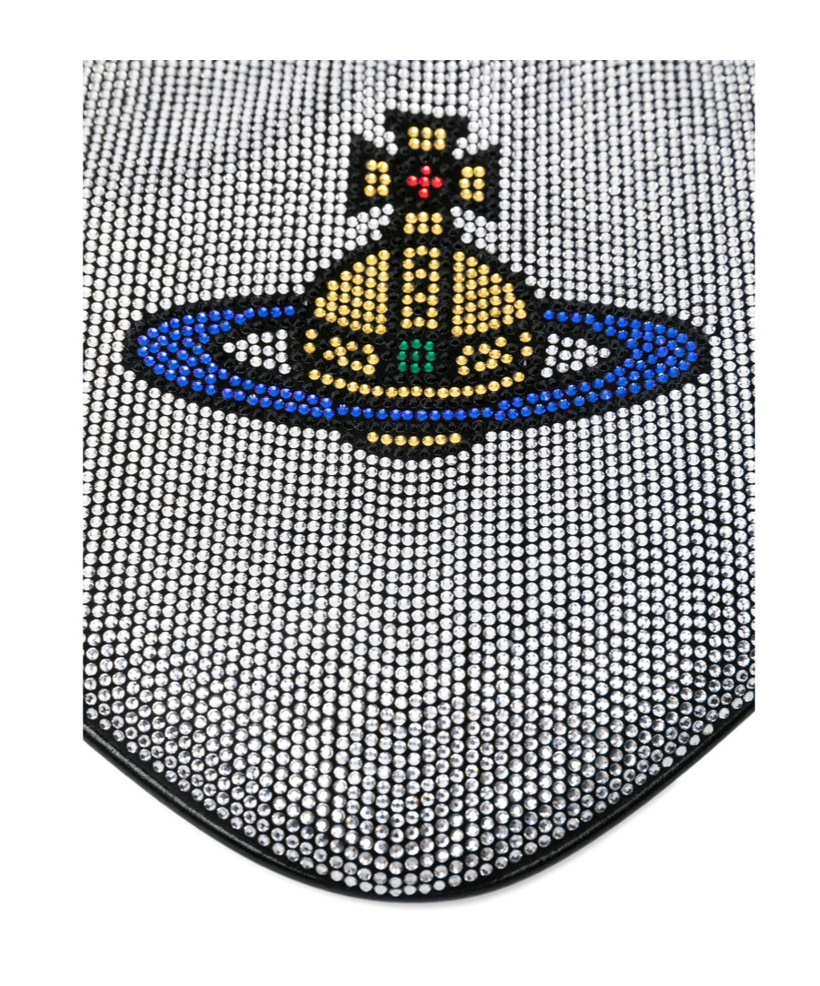 Vivienne Westwood Heart-shaped Crystal-embellished Clutch Bag In Gray