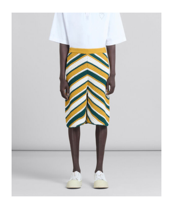 Marni Crochet-knit Shorts In Green