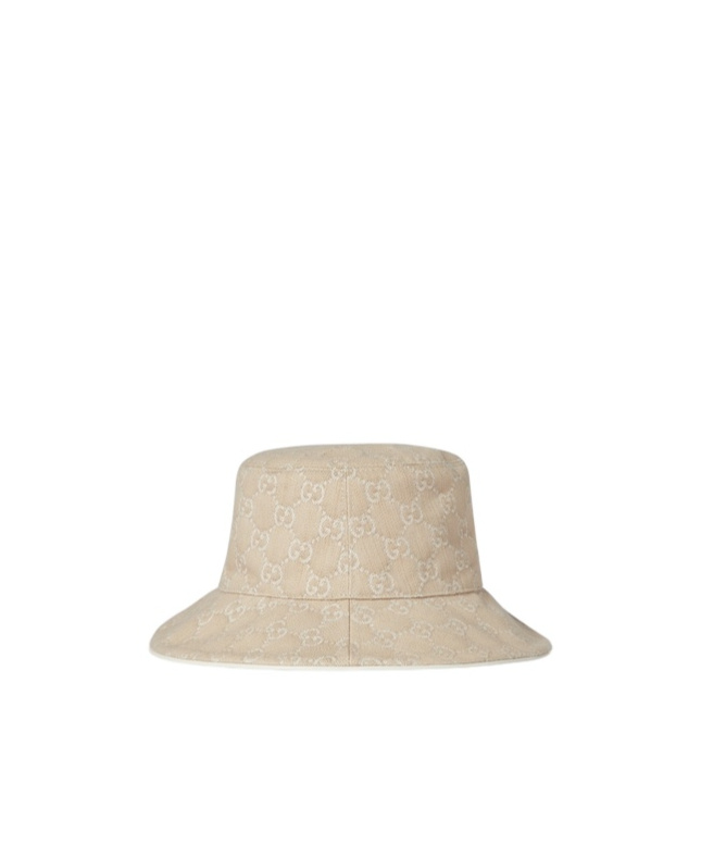 Gucci Gg Denim Bucket Hat With Horsebit In Multi