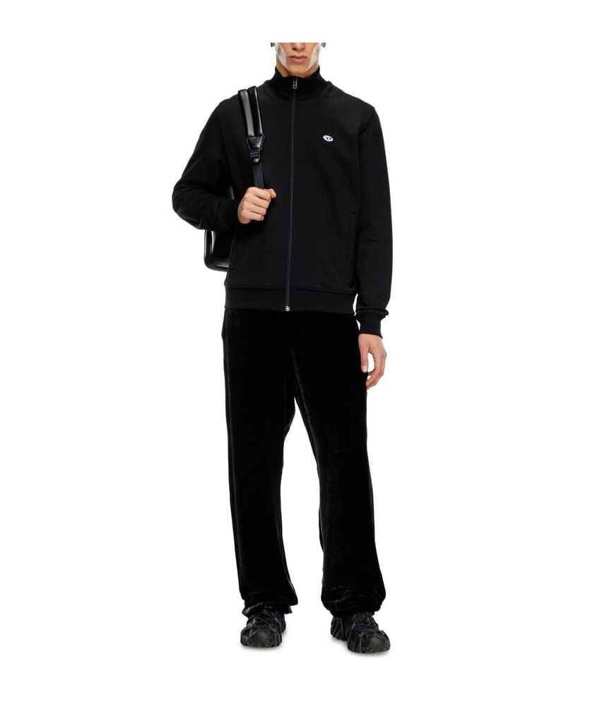 Diesel S-lock-doval-pj Cotton Track Jacket In Black