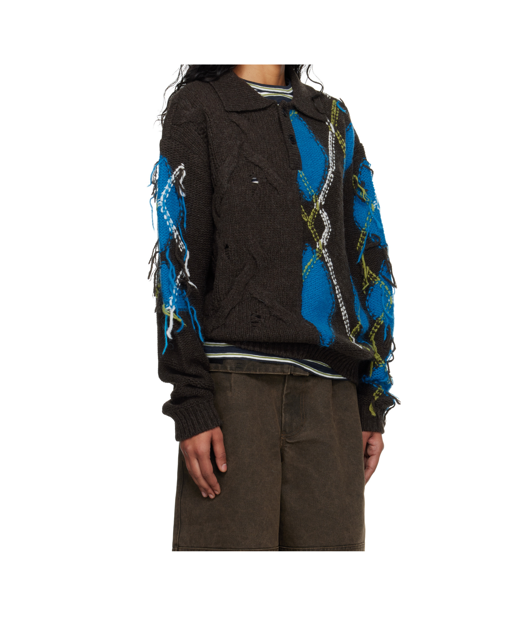 Andersson Bell Argyle Fisherman Sweater In Multi