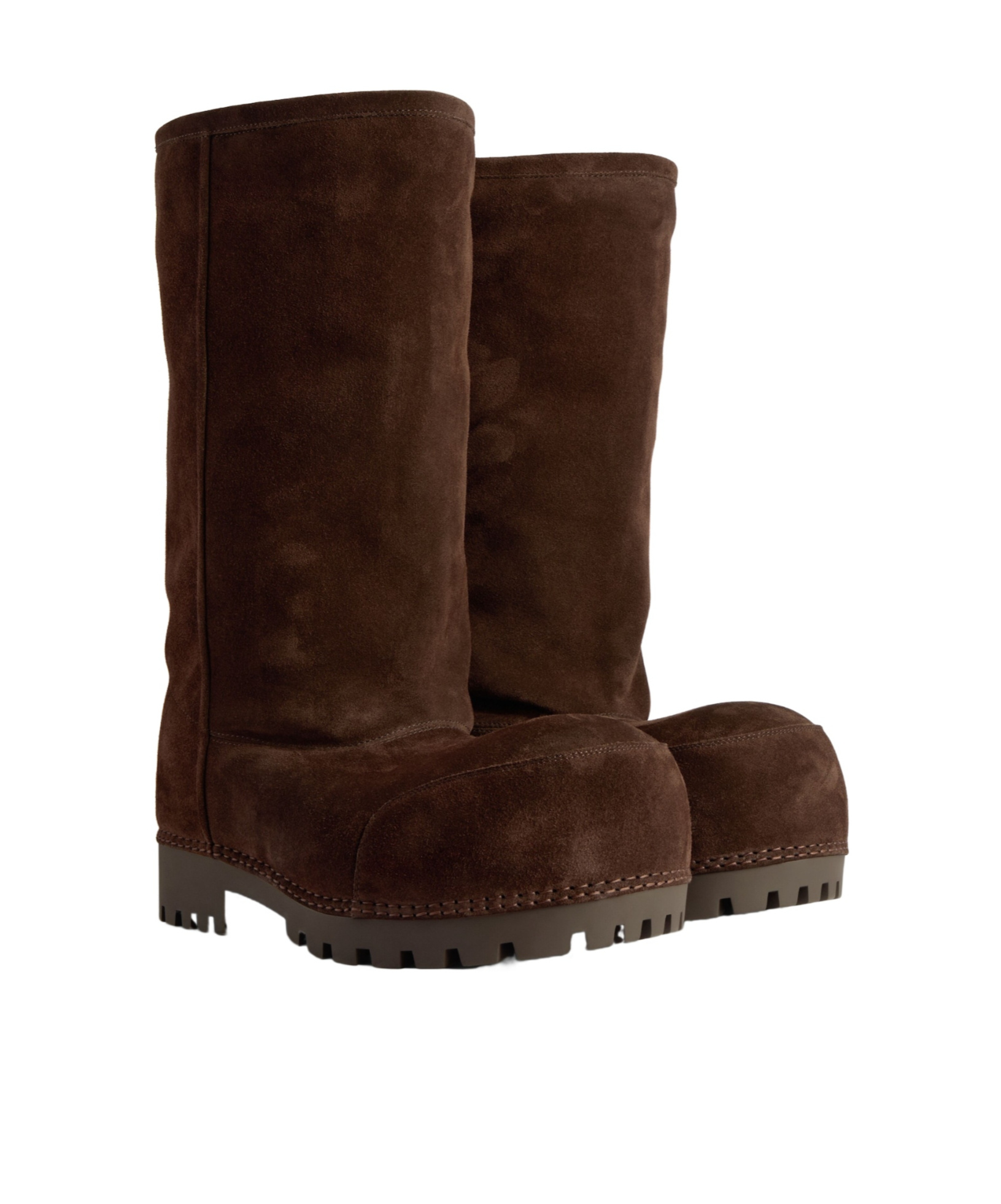 Balenciaga Alaska Suede Knee-high Boots In Brown