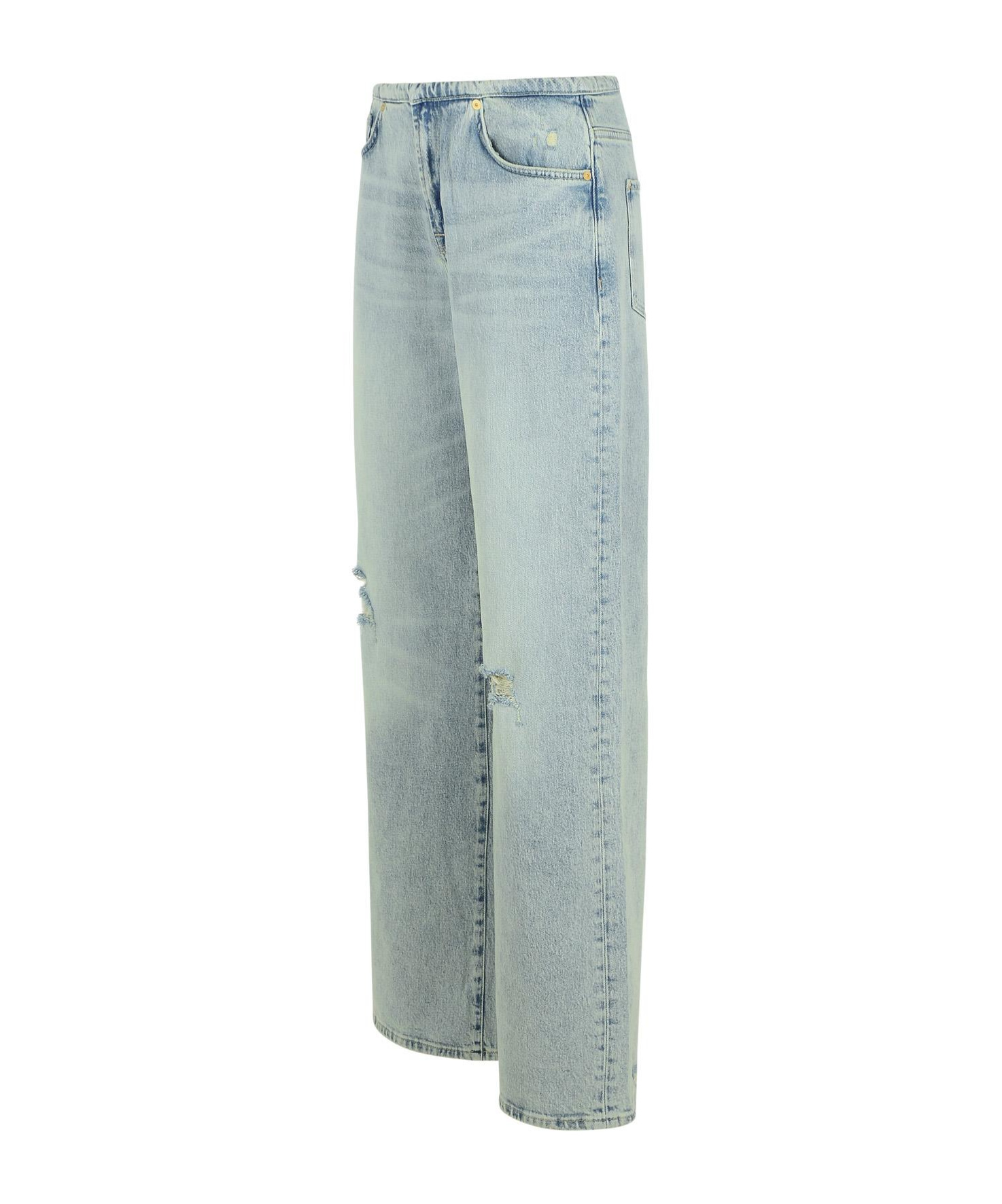 7 For All Mankind Raw Hem Jo Wide-leg Jean In Gray