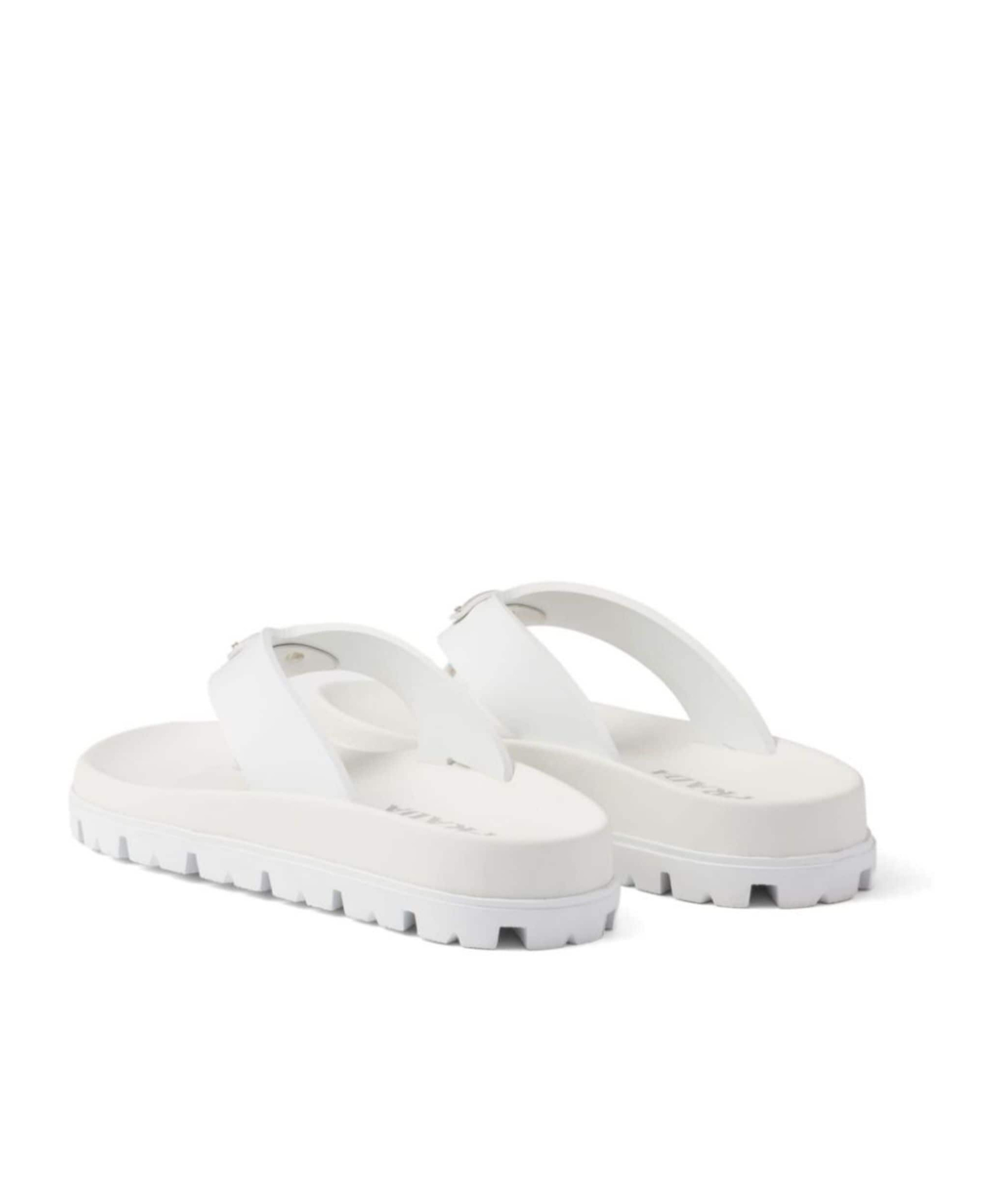Prada Triangle-logo Flip Flops In White