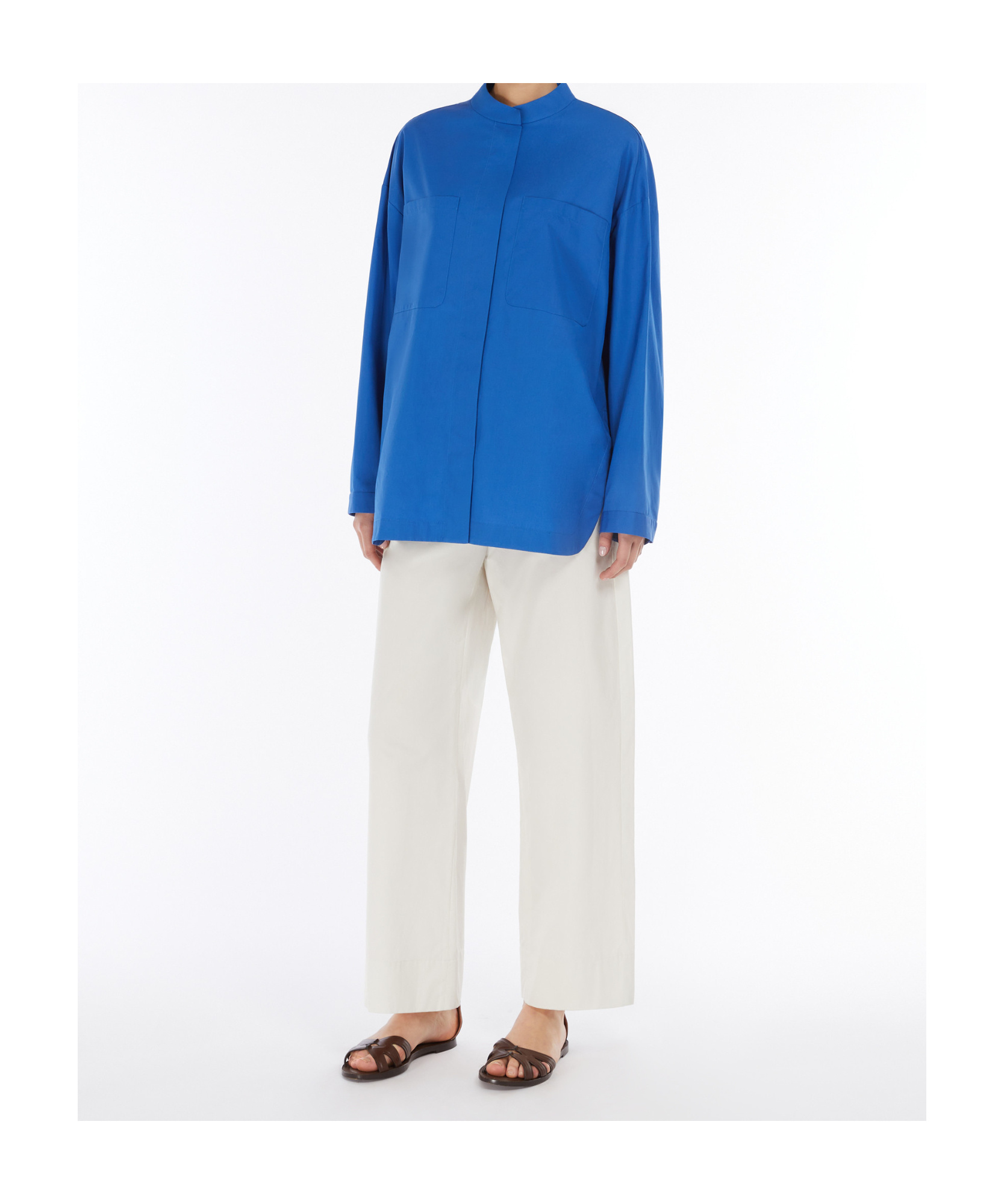 Max Mara Cotton Poplin Shirt In Cornflower