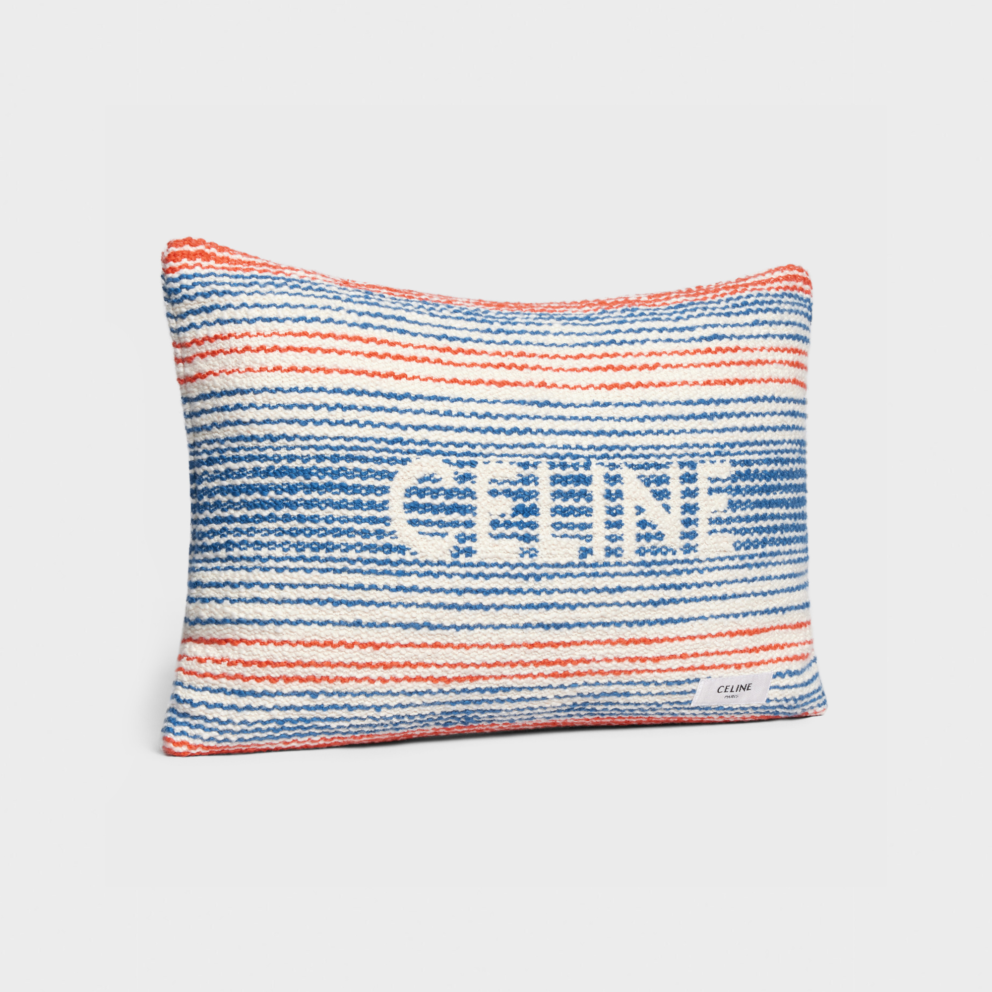 Celine Multicolor Striped Cushions In White