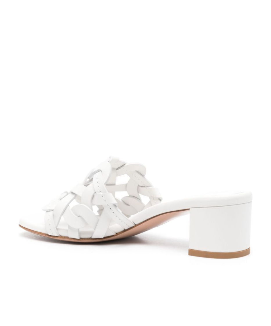 Gianvito Rossi Amalfi 45 Calf Leather Mules In White