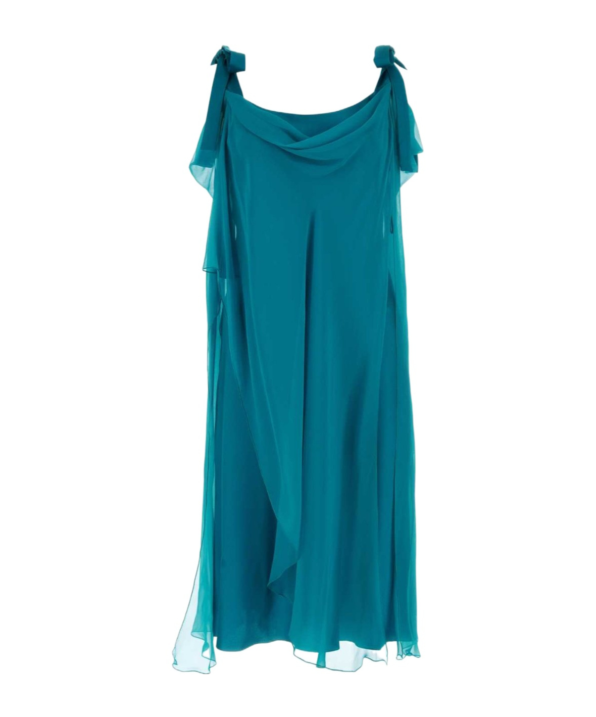 Alberta Ferretti Alberta Ferreti Teal Green Silk Dress In Blue