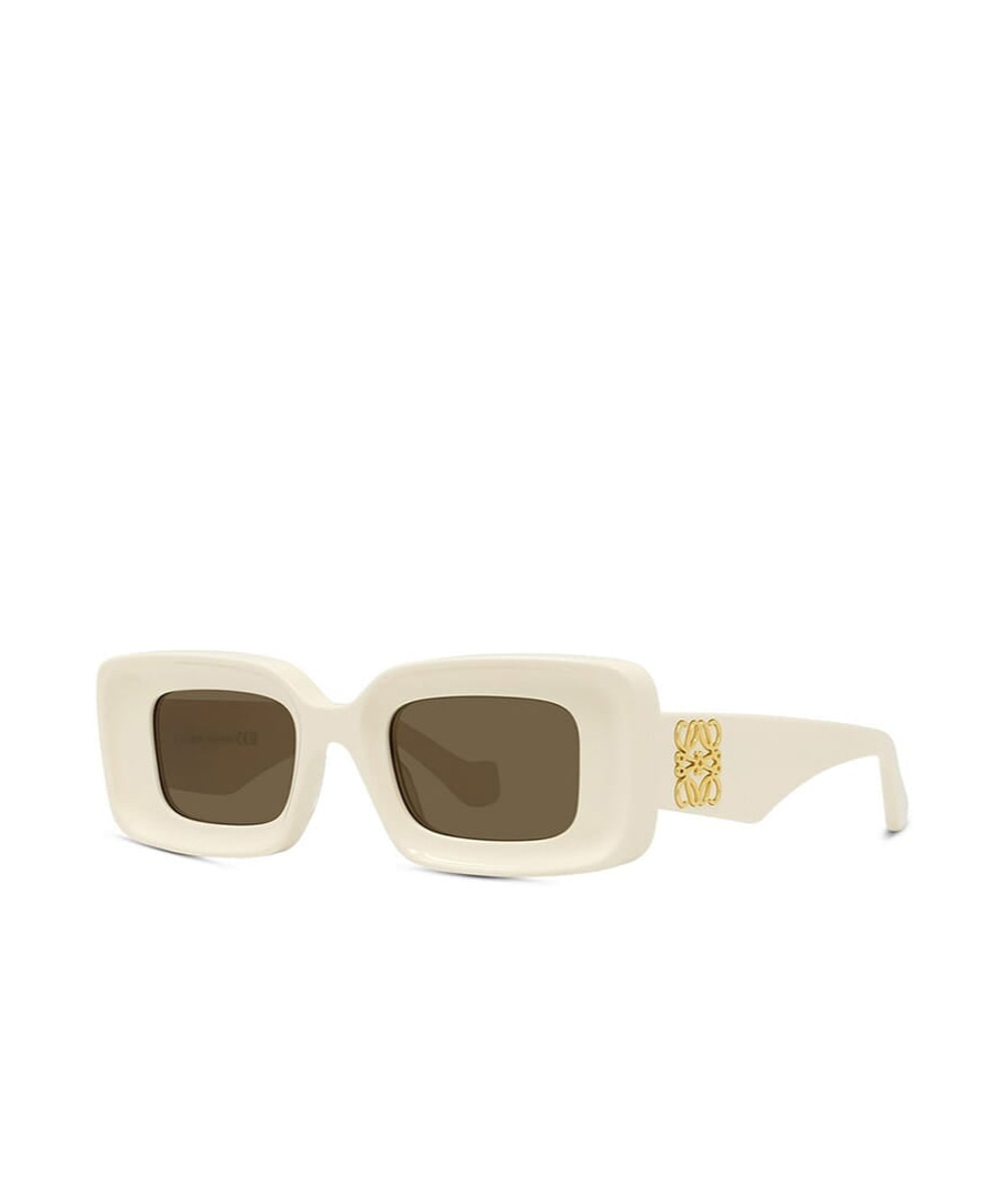 Loewe Anagram Beveled Acetate Rectangle Sunglasses In Green