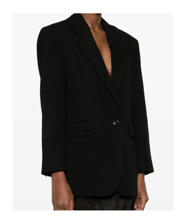 Shop Marella Long-sleeved Suit Jacket In Black