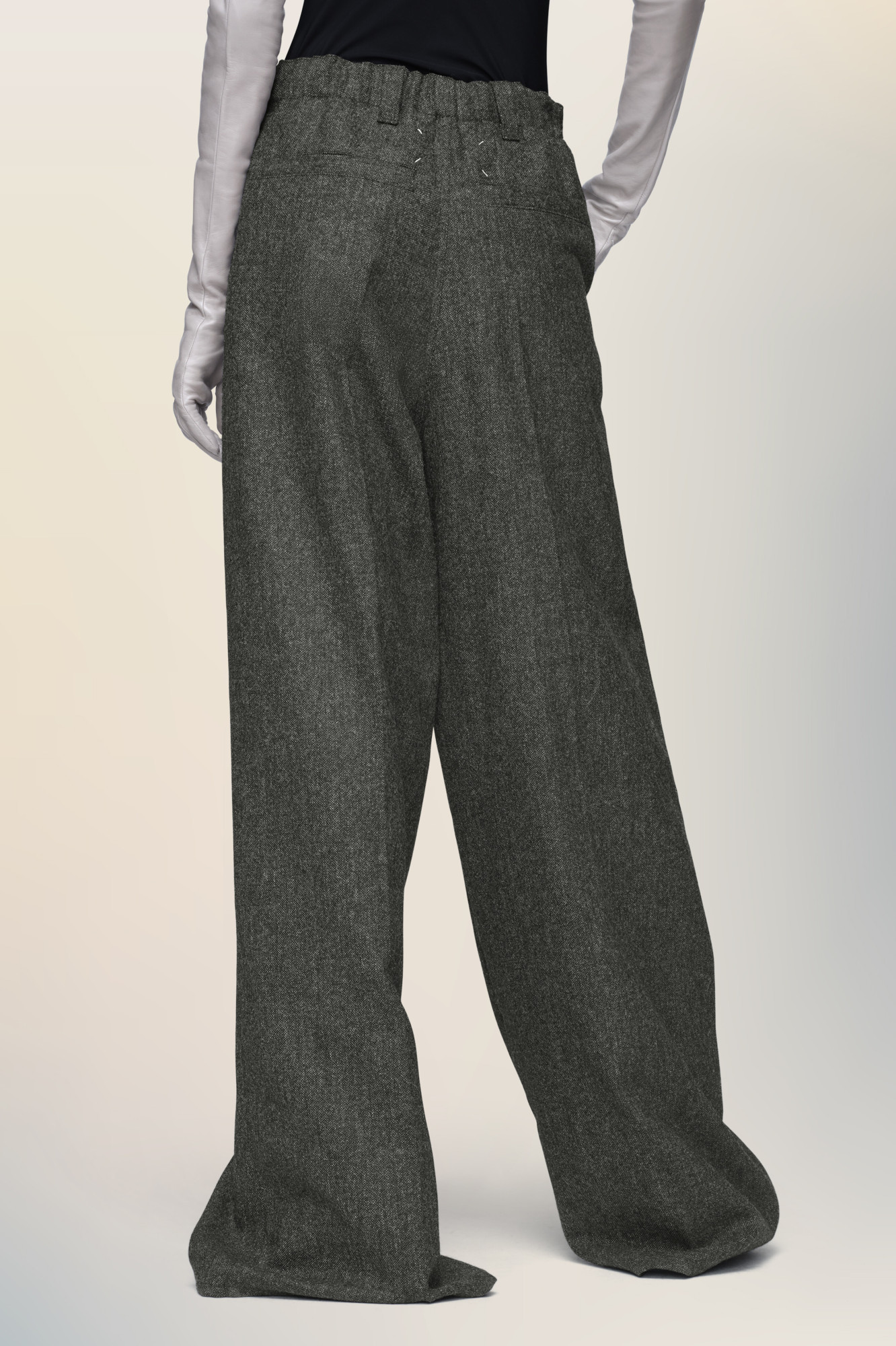 Maison Margiela Wide-leg Wool Trousers In Gray
