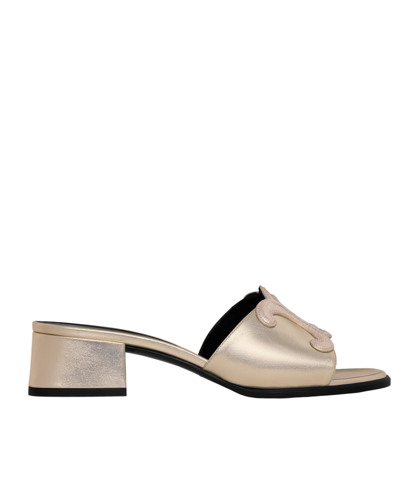 Celine Clemence Mule In Laminated Calfskin Tejus Stamped Calfskin In Brown