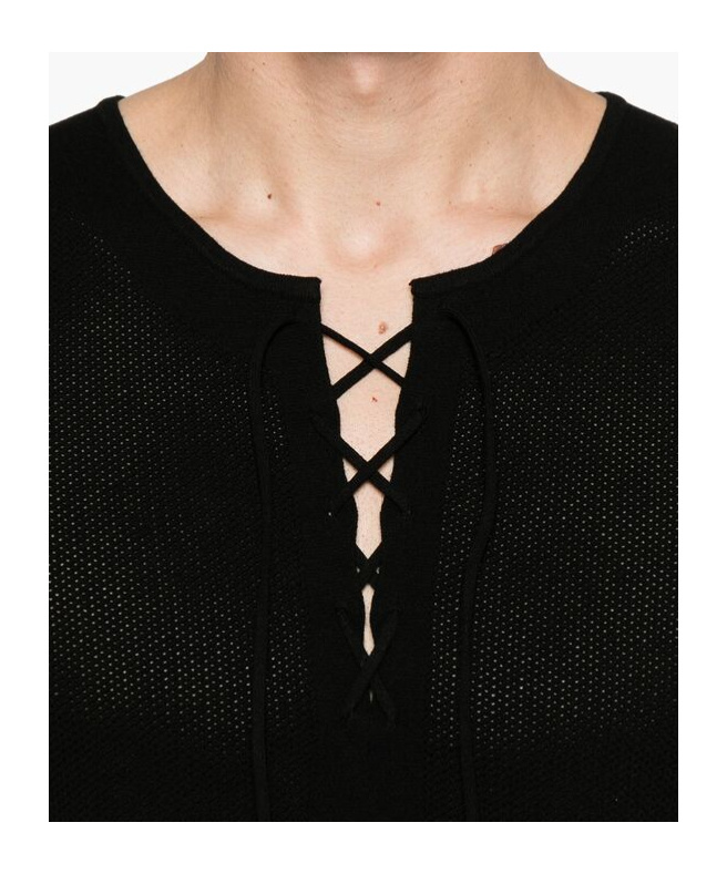Dries Van Noten Short-sleeved Round-neck Sweater In Black