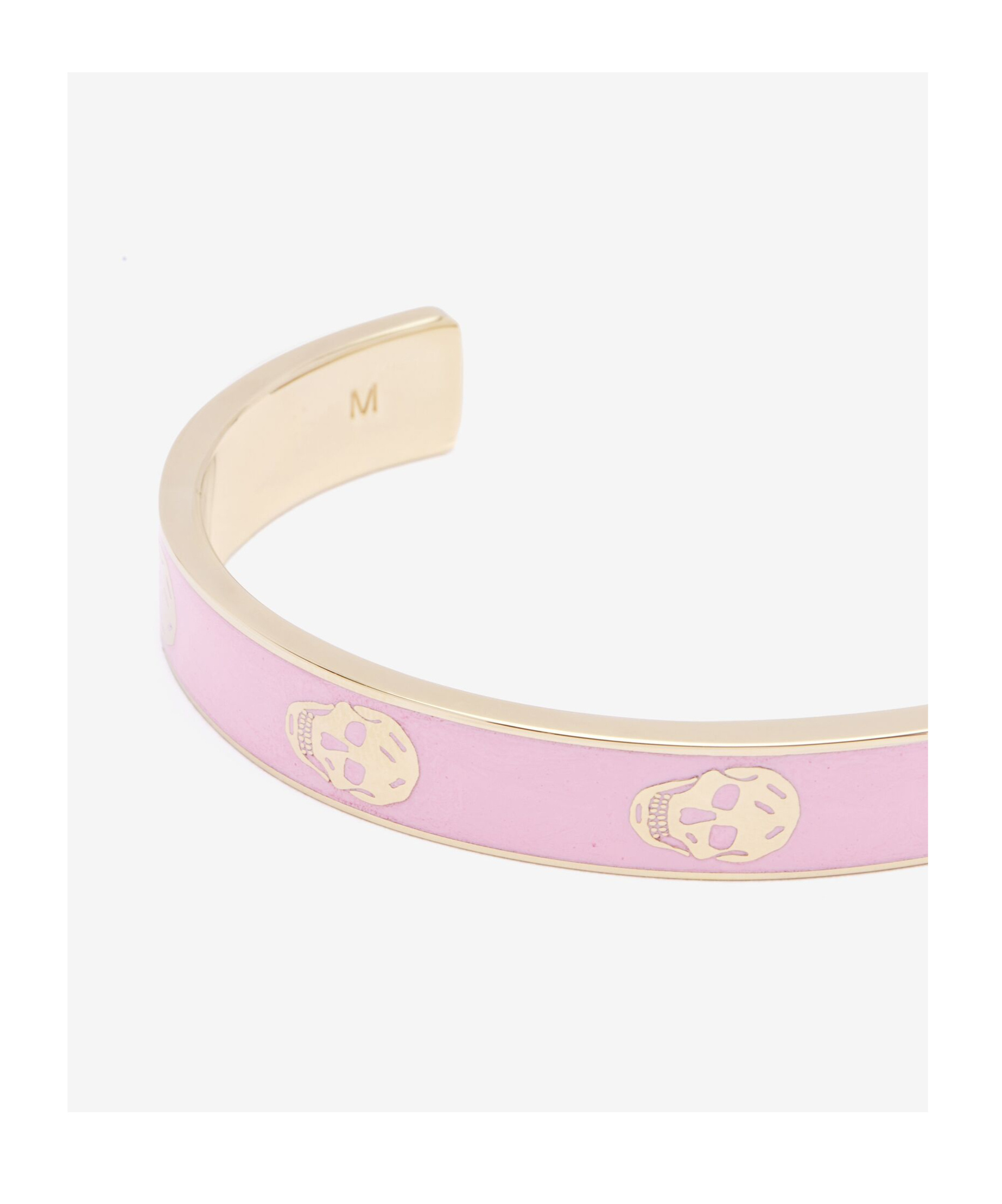 Alexander Mcqueen Women's Thin Skull Cuff In Rose In Pink