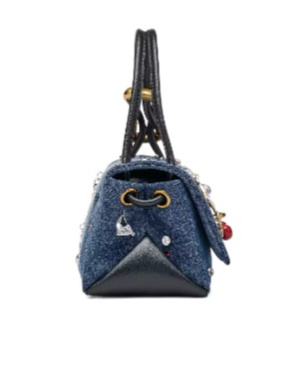 Marc Jacobs The Trinket Charm Denim Mini Dual Bag In Blue