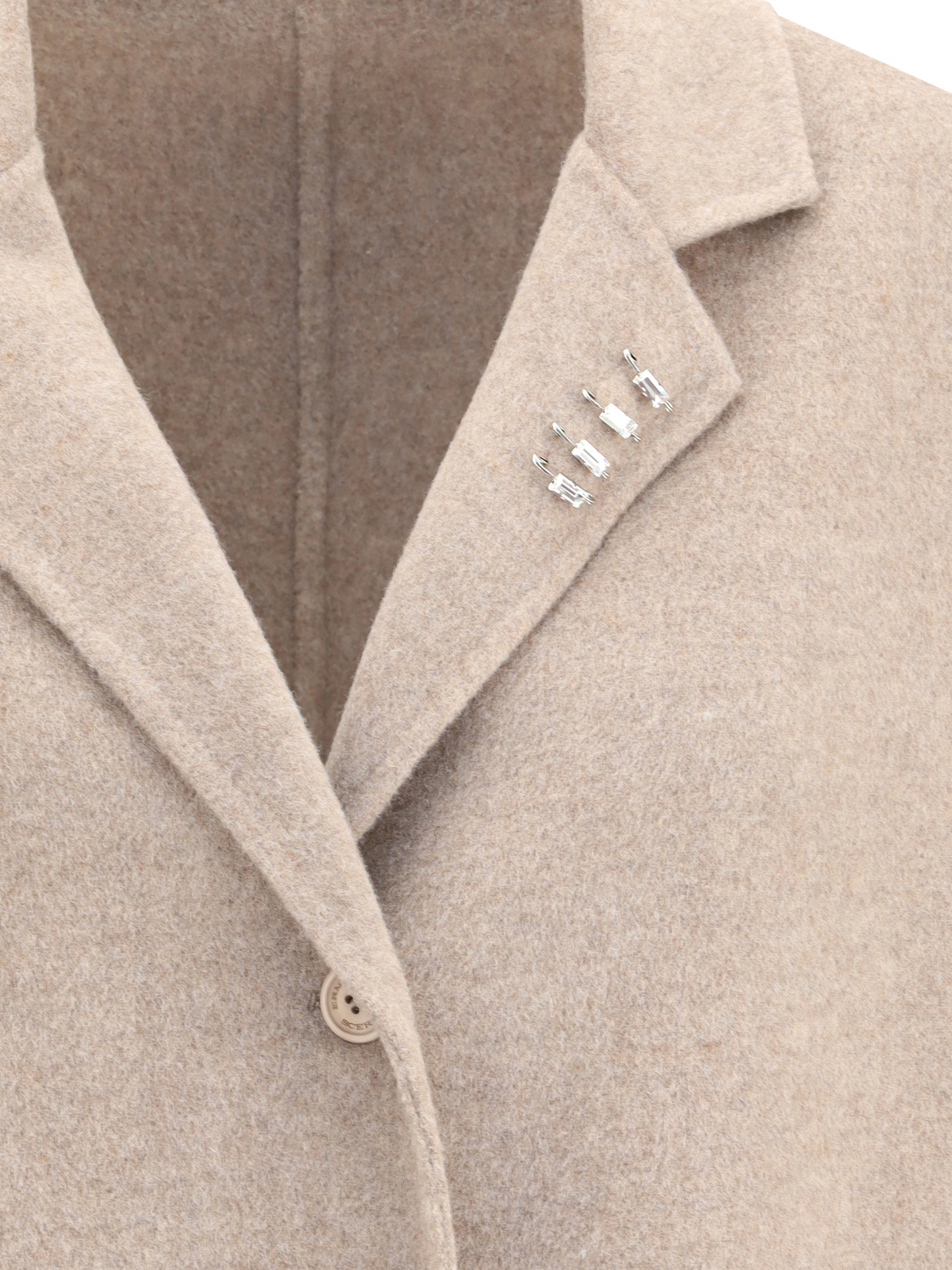 Ermanno Scervino Efezia Button-fastening Flap-pocket Coat In Neutral