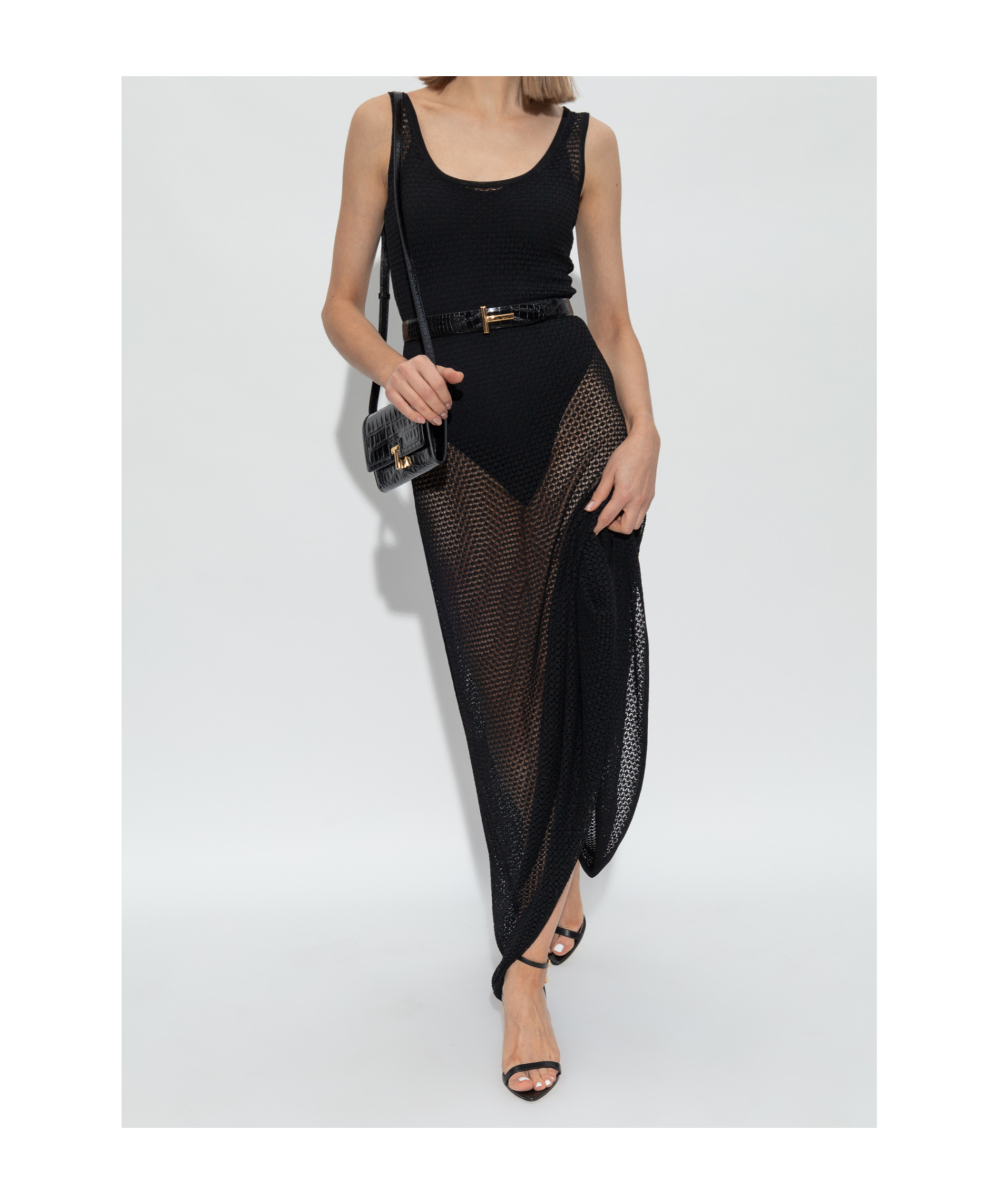 Tom Ford Sleeveless Scoop-neck Maxi Dress In Black