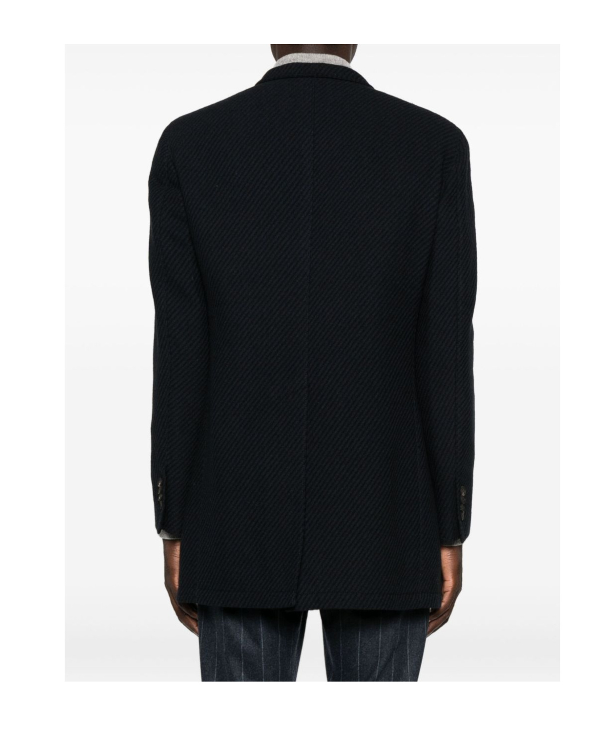 Tagliatore Gordon High-neck Buttoned Coat In Black