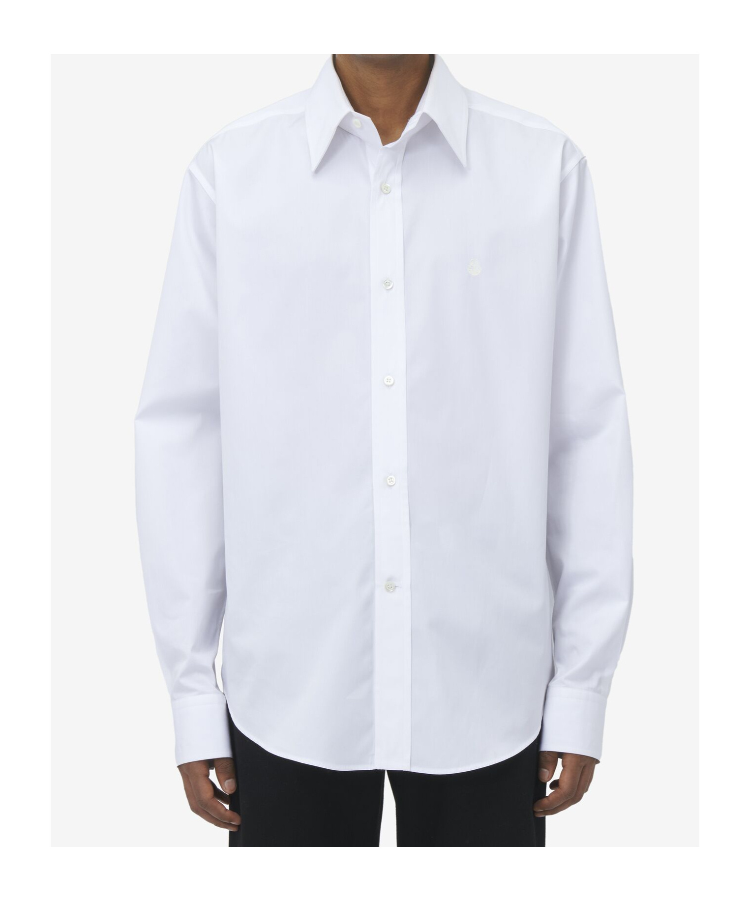 Alexander Mcqueen Long-sleeved Button Fastened Shirt In White
