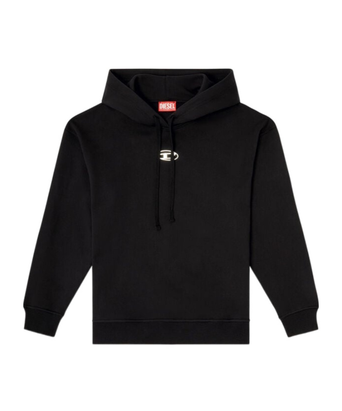 Diesel Hooded Knitwear With Drawstring And Ribbed Cuffs In Black
